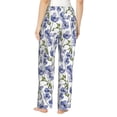 thumbnail image 3 of Goofa Blue Flax Flowers Printed Soft Pajama Pants for Women, Wide Leg Comfy Casual Lounge Yoga Pants-XX-Large, 3 of 9