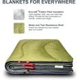 thumbnail image 5 of Camping Blanket | X-Large, Wind and  Warm Puffy Blanket Quilt | Lightweight Portable | Outdoor Concerts, Picnics, Backpacking, Travel, Hiking, Beach, Stadium (Garnish Green), 5 of 6