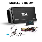 BOSS Audio Systems MC900B Full Range All Terrain Marine Amplifier - 500W 4-Channel, Bluetooth, USB