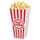 NOVELTY PLACE] Plastic Red & White Striped Classic Popcorn Containers For Movie Night 7 8 Tall X 3 8 Square 8 Pack