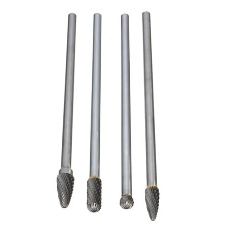 

Goodhd 4Pc Rotary Burr 1/4 Inch 6mm Shank 150mm Long Carbide Cutter CNC Engraving Bit