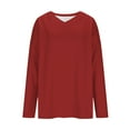 thumbnail image 5 of successthop Plus Size Oversized Sweaters Women Long Sleeve Tops Loose V Neck Casual Pullover Outwear Solid Clothes Red, 5 of 7