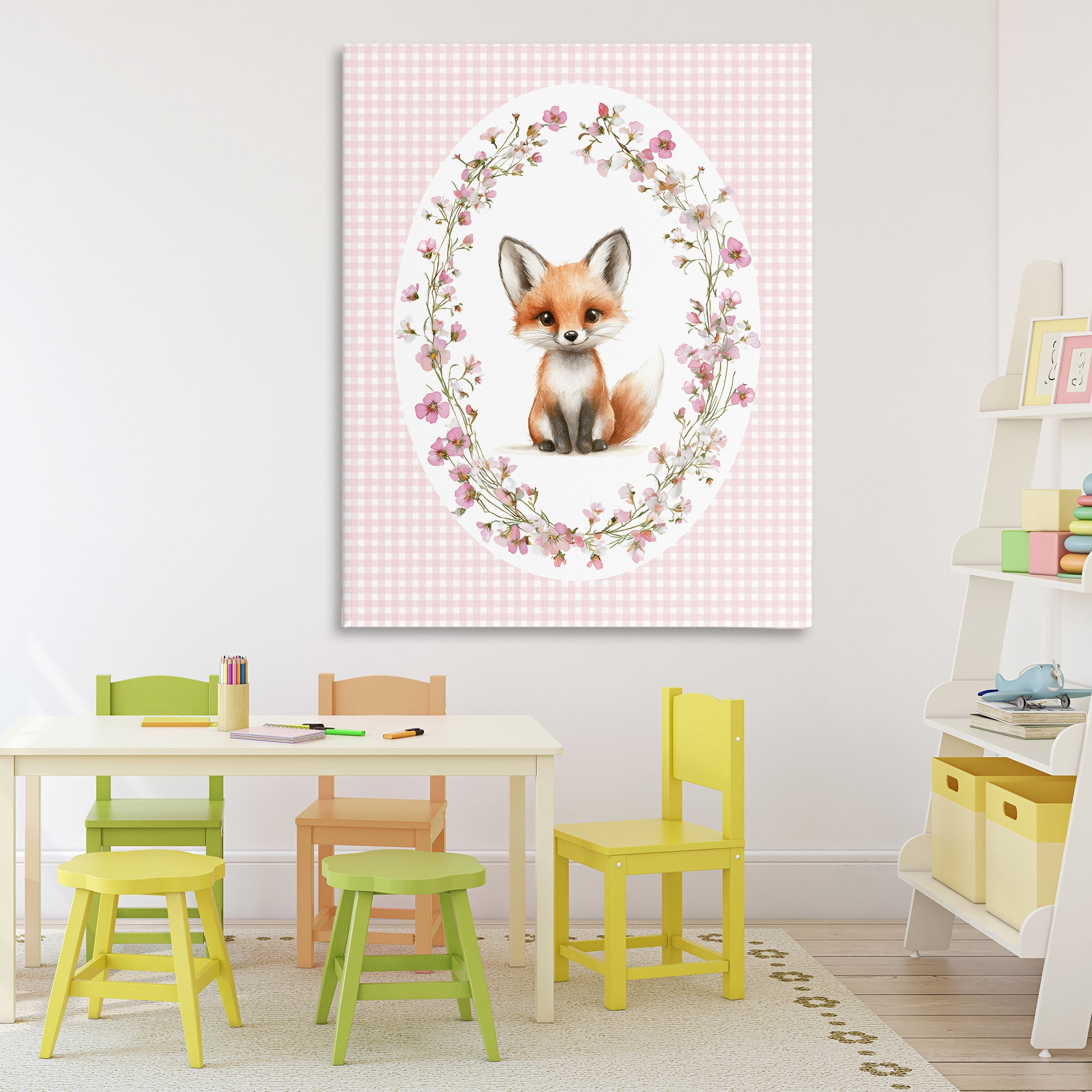 Stupell Industries Fox with Cherry Blossoms Canvas Wall Art, design by Christine Simpson Art