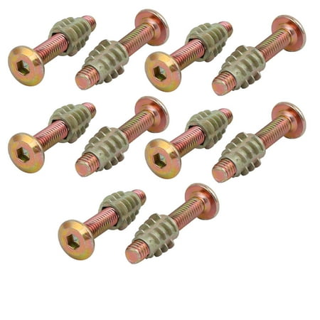 

Unique Bargains 10pcs Furniture Connecting Fitting M6x35mm Hex Socket Drive Bolt w Insert Nut