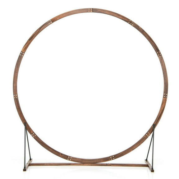 Kadyn Outdoor Decor,Wooden Wedding Arch Solid Wood Arbor Backdrop Stand for Wedding Ceremony-Round