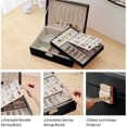 thumbnail image 3 of Organizador de joyero para mujeres y niñas, almacenamiento de joyas grande de 2 capas para hombres, soporte para joyas de cuero Pu con bandeja extraíble para collares y pendientes, 3 of 5