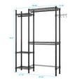 thumbnail image 5 of IVV Over The Washer and Dryer Storage, Laundry Room Heavy-Duty Space Saver with Adjustable Shelves, Side Hook and 2 Hanger Rods, Laundry Clothes Organizer, 46.1"L x 13.78"W x 76.4"H, Black, 5 of 7