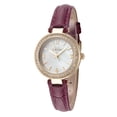 thumbnail image 2 of Caravelle Women's T-Bar Stainless Steel Case Purple Leather Strap Pearl Dial Gold Watch - 44L176, 2 of 2