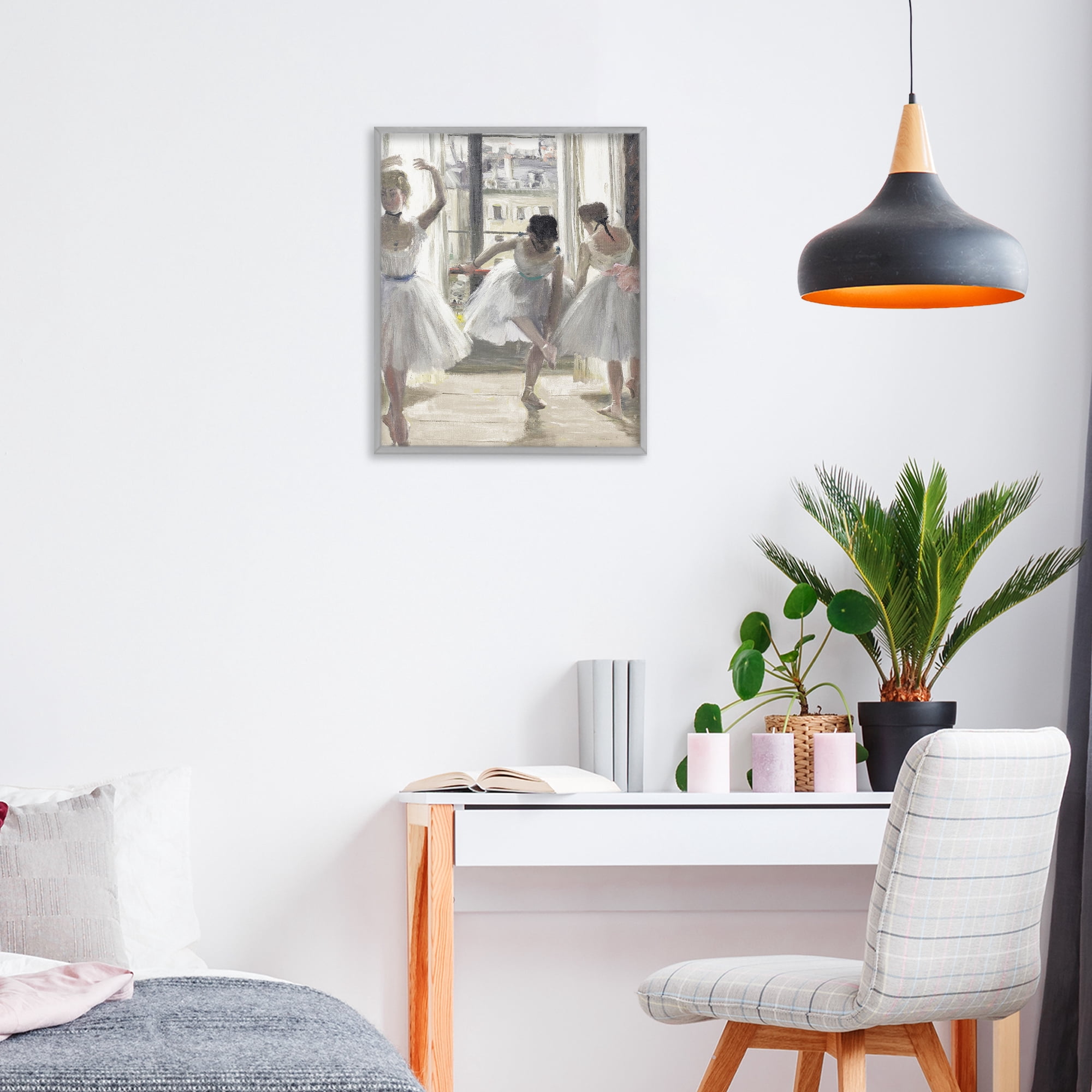 Stupell Industries Ballet Class In Practice Gray Framed Giclee Art, design by Leah Straatsma