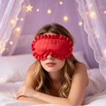 thumbnail image 5 of Krdevn Ruffled Satin Sleep Eye Mask Soft Lightweight Full Light Blocking Comfortable Eye Cover Travel Home Nap Night Sleeping Relax Sleep Aid Accessory, 5 of 7