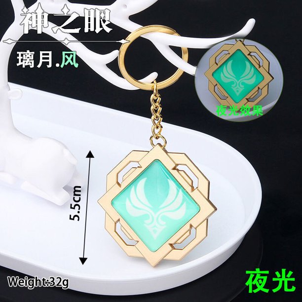 LLavero de impacto Genshin, elemento de visión Ojo de Dios para hombre, llavero de coche, accesorios para mujer, bolso bonito, colgante, llavero, regalos Dengxun unisex
