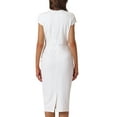 thumbnail image 3 of INSPIRE CHIC Women's Bodycon Pencil Dress Cap Sleeve Formal Work Knee Length Sheath Dresses L White, 3 of 5