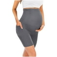 thumbnail image 2 of lkfuzj Women's Maternity Yoga Shorts Over The Belly Bump Womens Summer Workout Running Active Half Shorts Pants with Pockets Dark Gray, 2 of 3