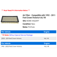 thumbnail image 2 of Air Filter - Compatible with 1992 - 2011 Ford Crown Victoria 4.6L V8 1993 1994 1995 1996 1997 1998 1999 2000 2001 2002 2003 2004 2005 2006 2007 2008 2009 2010, 2 of 2