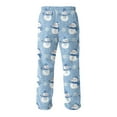 thumbnail image 4 of Fabrcox Christmas Graphic Pajamas Bottoms for Men Thick Warm Wide Leg Christmas Snowman Xmas Casual Loose Cartoon Lounge Bottoms Light Blue 3XL, 4 of 5