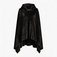 thumbnail image 4 of HNMKIU Women Wrap Shawl Velvet Hooded Cape For Halloween Adult Kids Warm Cloak Wrap Black,L, 4 of 4