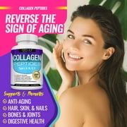 Toplux Multi Collagen Peptides Pills 1800mg Collagen Complex Type I, II, III, V, X for Better Skin & Hair, Strong Joint, Hydrolyzed Protein 90 Capsules