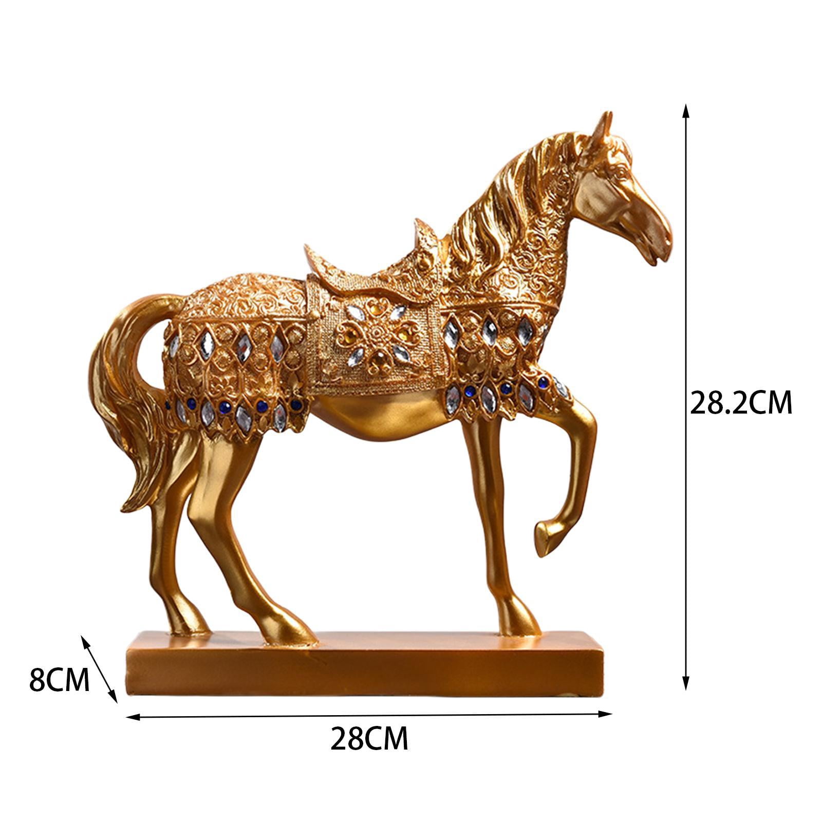 Miulika Flamingo Fairy Garden Horse Statue Ornament Resin Sculpture for Holiday Spring Home Office Decor Animal Figurine Engraved Yard Art Accessories