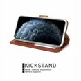 thumbnail image 5 of Funda de cuero con tapa trasera magnética desmontable con textura Crazy Horse para iPhone 11 Pro Max, con soporte, ranuras para tarjetas, marco de fotos y billetera., 5 of 5