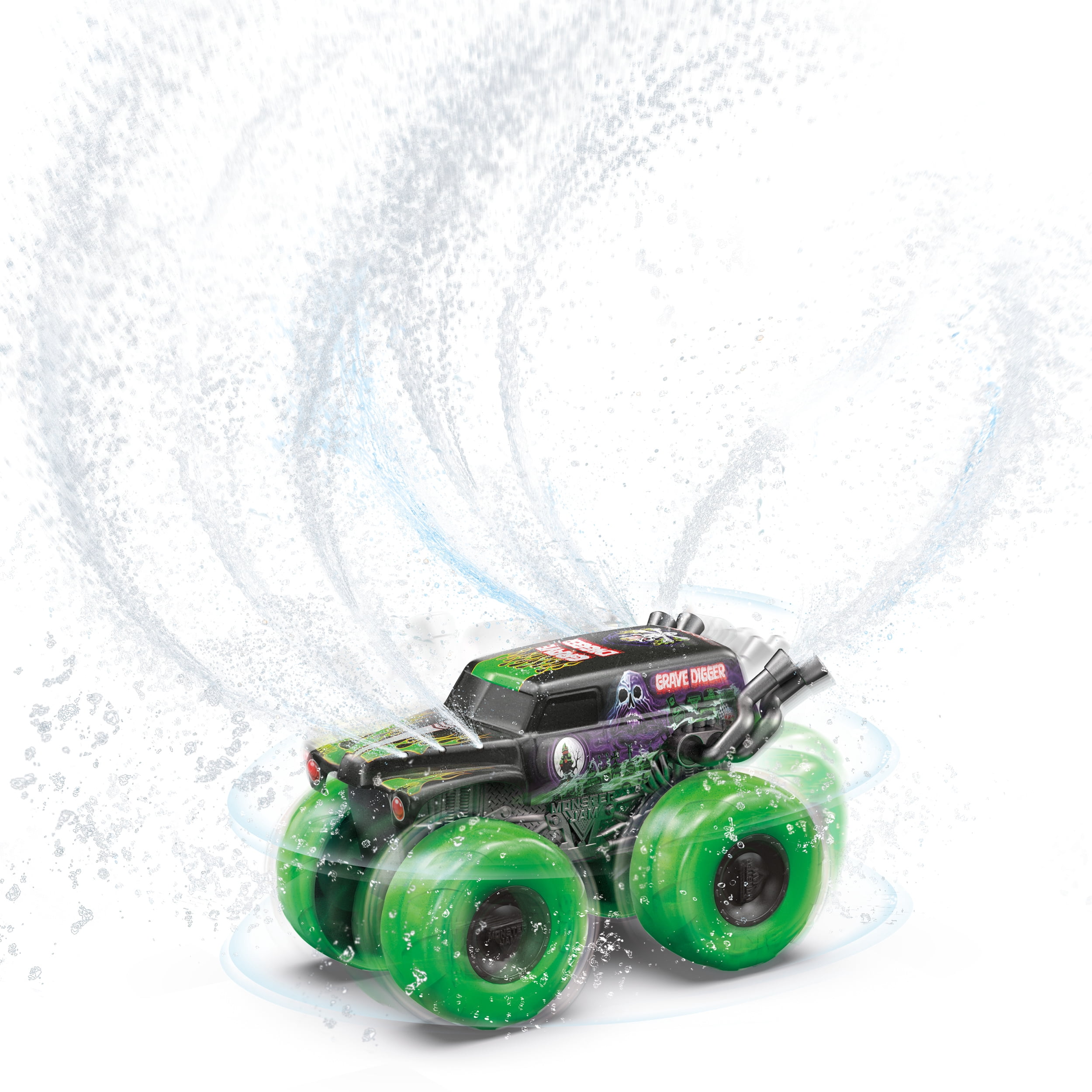SwimWays Monster Jam Grave Digger Wild Whippin' Sprinkler with 360-Degree Spray, Pool Furniture & Outdoor Toys, Monster Jam Party Supplies, Water Toys for Kids Ages 3 & Up