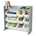 thumbnail image 4 of Humble Crew Kids Toy Storage Organizer with Shelf and 9 Plastic Storage Bins, Light Grey/White, 4 of 7