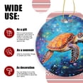 thumbnail image 3 of Orange Sea Turtle Swimming Gracefully In The Deep Blue Ocean - Christmas Ornament Xmas Keepsake Ceramic Ornaments Holiday Decorations for Tree Christmas Gift Ideas 2.95in, 3 of 6