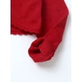 thumbnail image 5 of Eandarui Kids Girls Knitted Sweater Cropped Coat Long Sleeve Single Button Closure Dressy Cardigan Red 100, 5 of 7