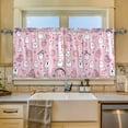 thumbnail image 2 of Yayeee Kitchen Curtains Tier Set of 2 Light Filtering 57"x24" Over Sink Window Panels, Pink Halloween, 2 of 7