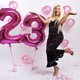 thumbnail image 5 of globo de helio con números de 40 pulgadas en color rosa dorado, con números 0, 1, 2, 3, 4, 5, 6, 7, 8, 9, para fiestas de cumpleaños, baby showers, bodas y decoración, 5 of 5