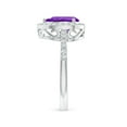 thumbnail image 3 of ANGARA Natural 1.05 Ct. Amethyst with Diamond Halo Ring in 14K White Gold for Women (Ring Size: 6.5), 3 of 9