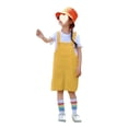 thumbnail image 5 of Leey-World Little Girls Boys Twill Shortalls Toddler Kids Summer Bib Overall Shorts Straight Leg Loose Fit Cotton Short Overalls Romper(Yellow,13-14 Years), 5 of 9