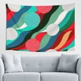 thumbnail image 1 of Retro Waves Polka Dots Tapestry, Abstract Colorful Wall Hanging Tapestries Dorm Room Home Decor, 60" x 40", 1 of 7