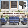 thumbnail image 6 of Bellefurn Patio Chairs Set of 2 with Ottoman,Wicker Outdoor Furniture Chairs Set Rattan High-Back Outdoor Chairs with Cushions for Porch,Deck,Balcony,Garden, 6 of 7