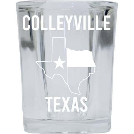 

Coffee City Texas Souvenir Laser Etched 2 Ounce Square Shot Glass Texas State Flag Design