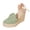 Green, variant on Womens Platform Espadrilles High Heeled Wedge Sandals Closed Toe Woven Upper Ankle Tie up Summer Dress Shoes Red Size 6
