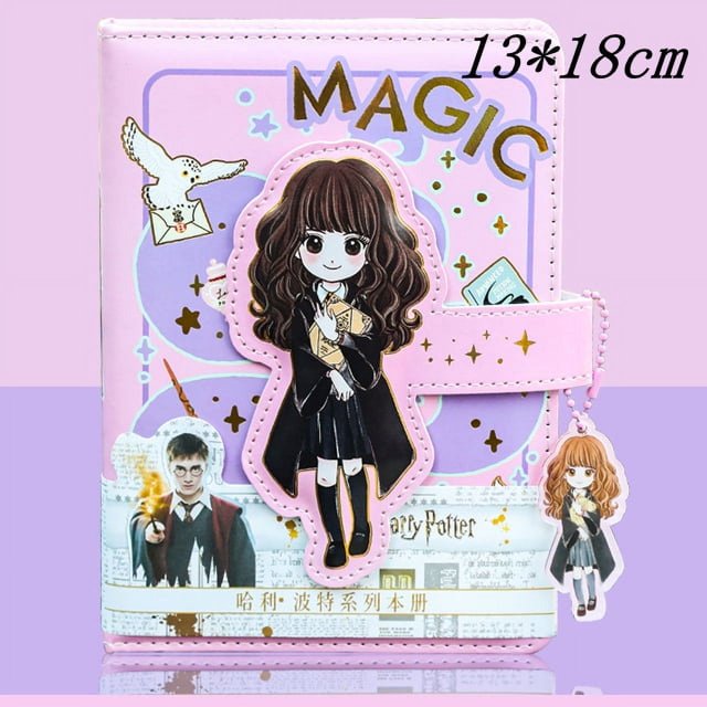 2025 Gran oferta, cuaderno diario retro con hebilla magnética de superficie dura de la serie Harry Potter, papelería para estudiantes, regalo para niños