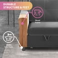 thumbnail image 4 of ZAFLY Sectional Sleeper Sofa with Reversible Left/Right Storage Chaise,Modern Futon Sofa Bed L-Shaped Couch Bed,Dutch Velvet Pull Out Sofa Couch Bed for Living Room/Apartment (Dark Gray), 4 of 7