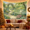thumbnail image 3 of Garden Arch with Pink Roses and Coneflowers Path Peaceful Illustration for Art Lovers Floral Wall Art Housewarming Gift Tapestry Wall Hanging for Bedroom and Living Room, 3 of 7