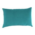 thumbnail image 5 of Jordan Manufacturing 12" x 18" McHusk Lagoon Aqua Solid Rectangular Outdoor Lumbar Throw Pillows (2 Pack), 5 of 12