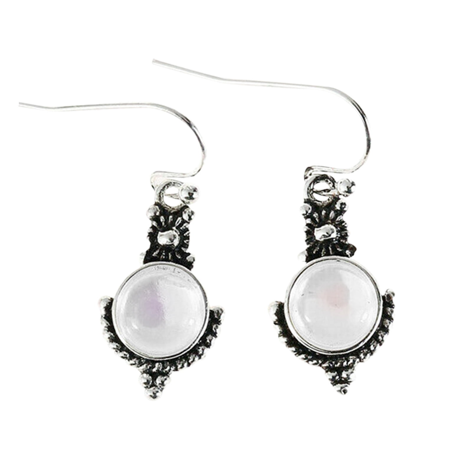 925 Silver Turquoise Crystal Earrings Pearl Ear Hook Dangle Drop Gift Jewelry 