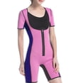 thumbnail image 3 of Women Full Body Shaper Slimming Sauna Suit Short Sleeve Corset Bodysuit Leg Waist Trimmer Zip Front Shapewear S-3XL, 3 of 20