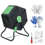 SuperDeal 18.5Gal Black Single Chamber Composter Bin 360° Tumbling Tank BPA-Free PP Plastic