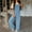 Blue, variant on pstuiky Rompers for Women, Women Solid Color Wide Leg Long Pants With Pockets Straight Slim Trendy Oversized Running Yoga Casual Pants Gift for Girl Hot Prices Black L