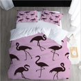 thumbnail image 2 of Duvet Cover 200x200 Cm Cute Flamingo Animal Bedding Set In Light And Soft 2 Persons With Zipper And 2 Pillowcases, 2 of 5