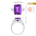 thumbnail image 4 of ANGARA Natural Twist Shank Emerald Cut 6.5 ct Amethyst Statement Ring in 14K White Gold for Women (Size-14x10mm) | February Birthstone, Anniversary, Jewelry Gift for Women | Natural Amethyst Ring, 4 of 8