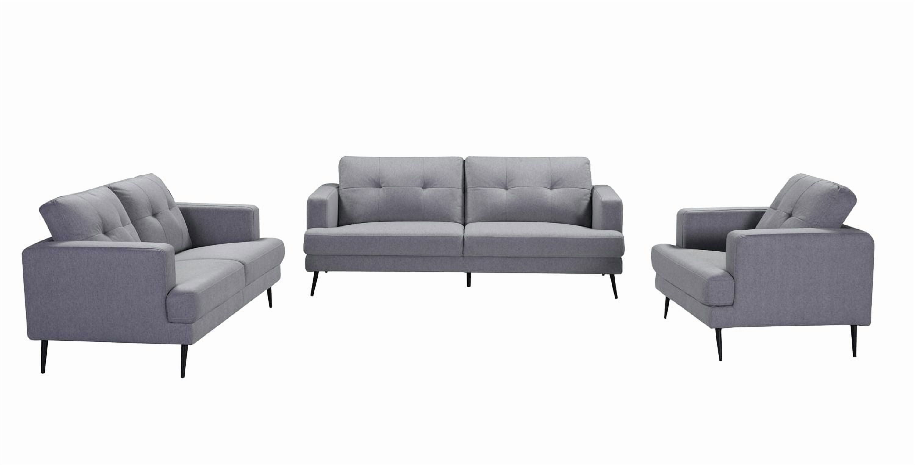 Topline Home Furnishings 3-piece Grey Upholstery Set: Sofa, Loveseat, & Chair