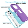 thumbnail image 3 of Njjex Case for iPhone 13 Pro,13,13 Pro Max,Sturdy Phone Case for iPhone 13 Pro 6.1",Full-Body Shockproof Protection Heavy Duty Armor Hard Plastic Rubber Rugged Bumper 3-in-1 Case Cover - Purple, 3 of 7