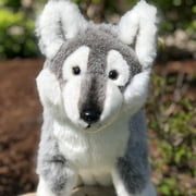 Auswella Plush Gray Timber Wolf Realistic Stuffed Animal