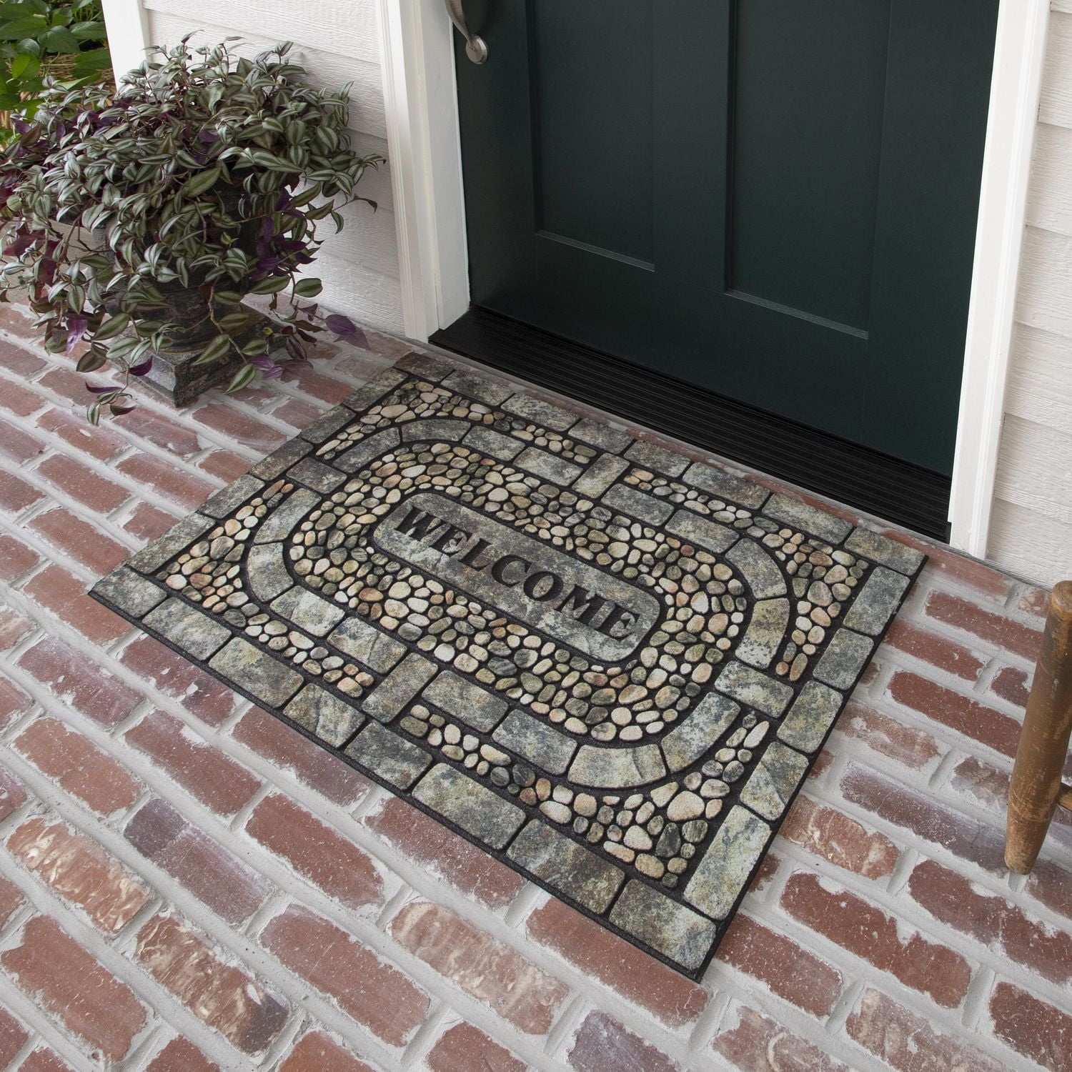 Mohawk Home - Tapis d’entrée gris de 58,4 cm × 88,9 cm (1 pi 11 po × 2 pi 11 po) Garden Pebbles