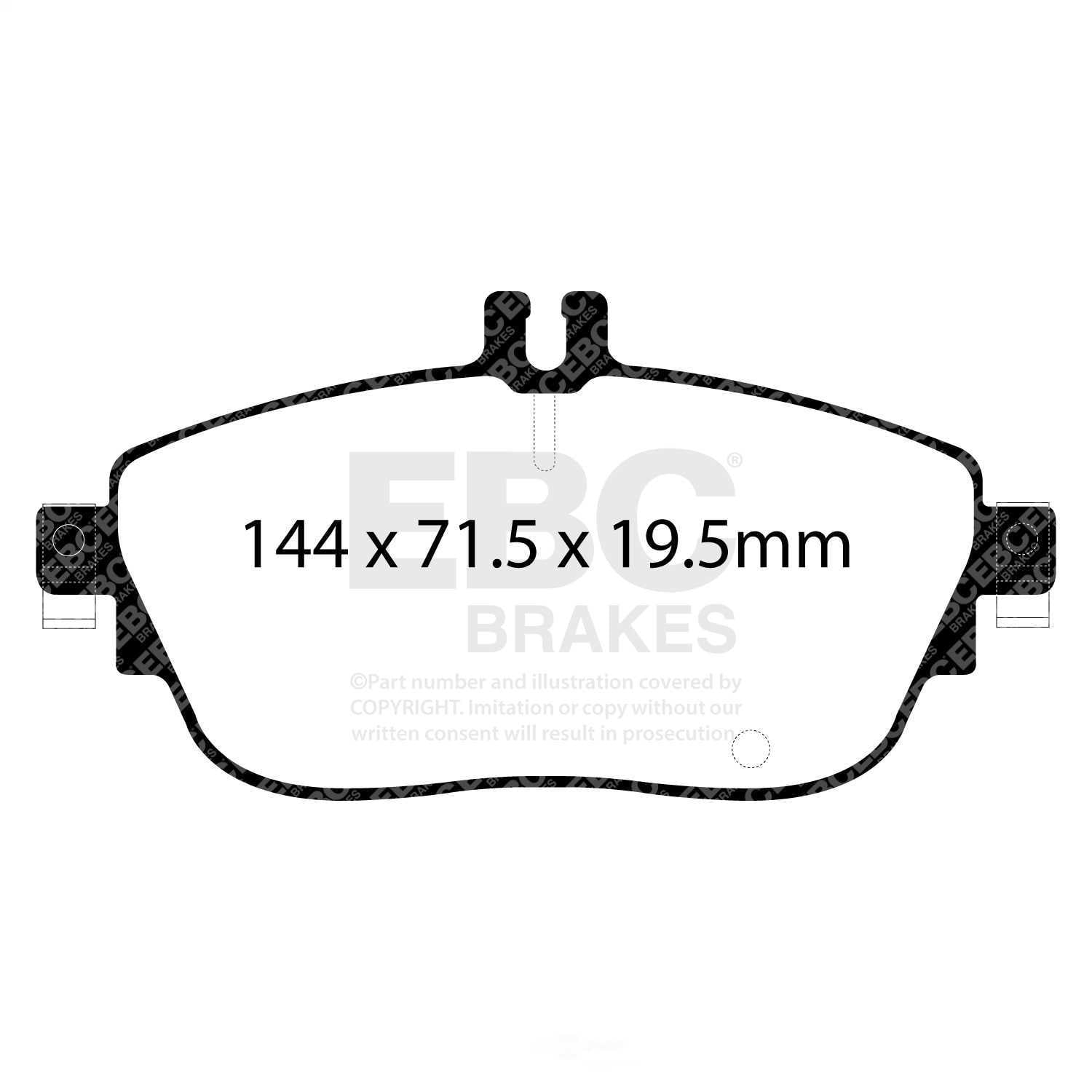 EBC Brakes Yellowstuff 4000 Series Street and Track Brake Pad Set Fits select: 2014-2019 MERCEDES-BENZ CLA, 2015-2020 MERCEDES-BENZ GLA
